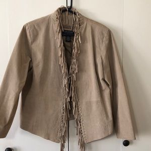 Tan Leather Suede Jacket